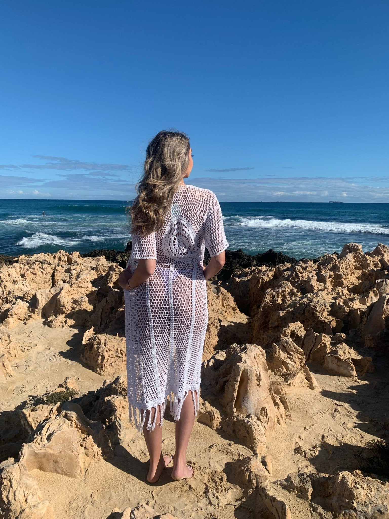 Hawaiian Crochet Fringe Cover Up - MOSS The Label Kimonos